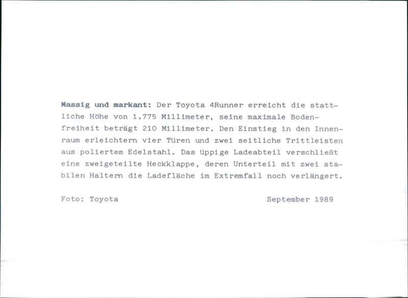 1989 Toyota 4Runner - Vintage Photograph