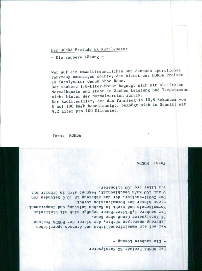 Honda Prelude - Vintage Photograph