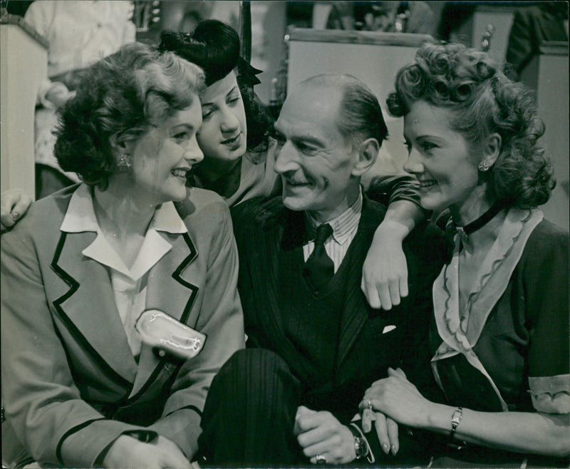 Clifton James, Pamela Bramah, Betty Nelson and Pat O'Keefe. - Vintage Photograph