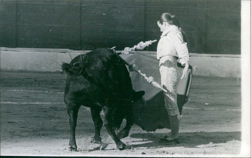 Female bullfighter - Vintage Photograph