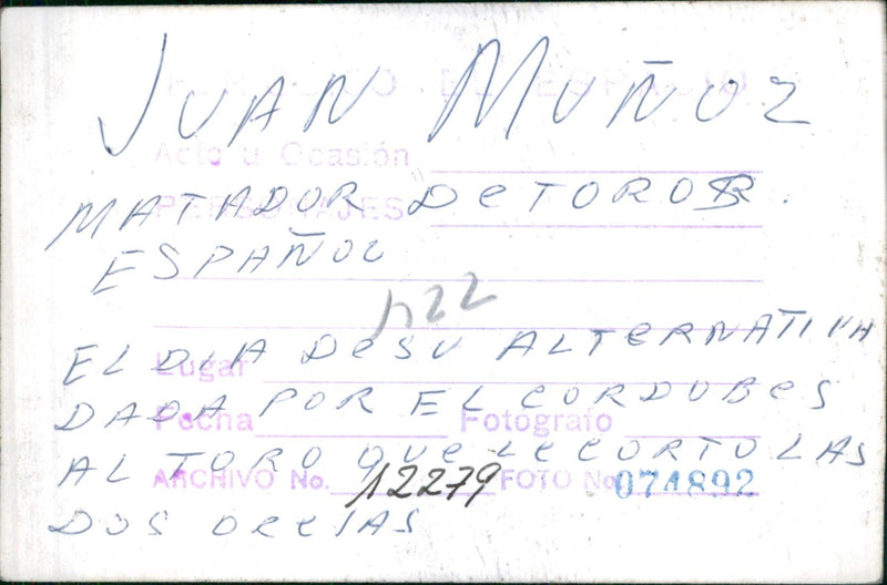 Juan Muñoz - Vintage Photograph