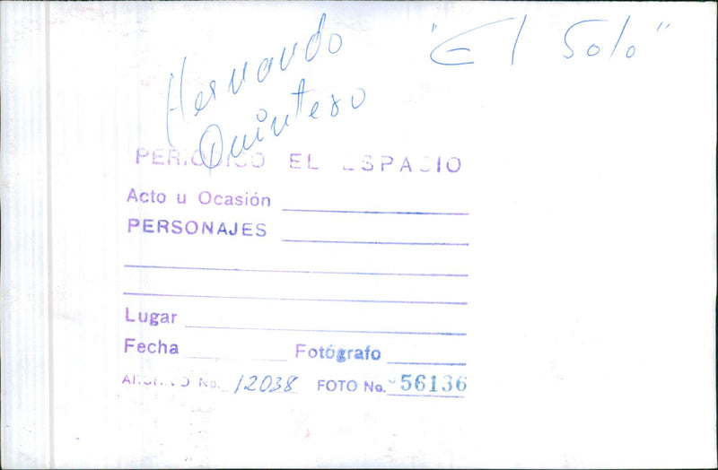 Matador Hernando Quinterno 'El Solo' - Vintage Photograph