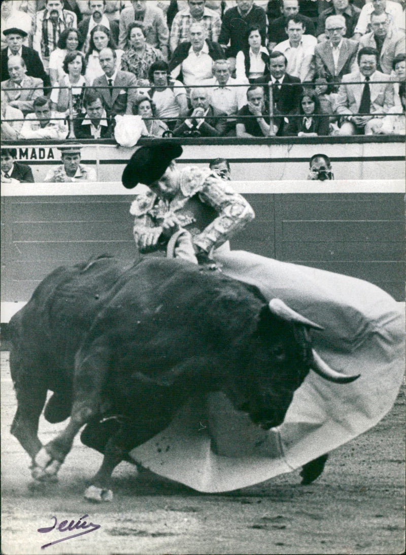 Matador Jose Mari Manzanares bullfighting - Vintage Photograph