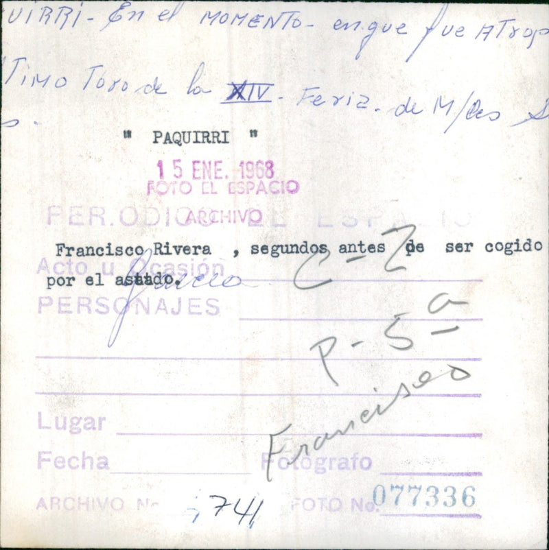 Francisco Rivera Paquirri - Vintage Photograph