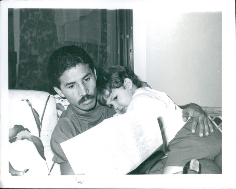 Miguel "Happy" Lora and daughter - Vintage Photograph