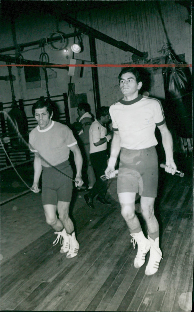 Carlos M. Gimenez and Juan José Gimenez jumping rope - Vintage Photograph