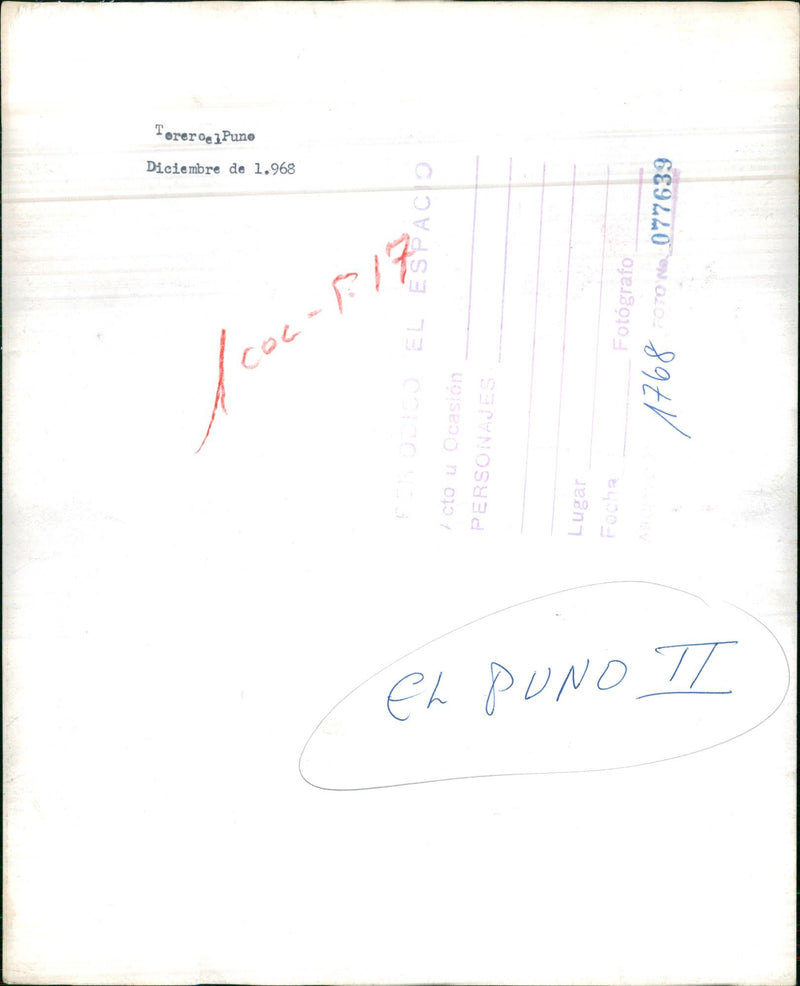 Jaime Gonzales "El Puno" - Vintage Photograph