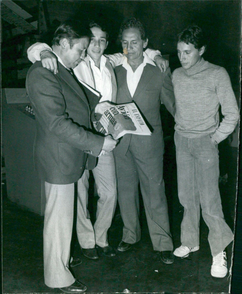 Cesar Rincon with father and friends - Vintage Photograph