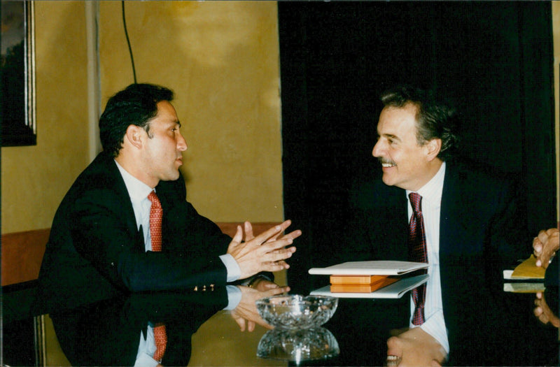 Cesar Rincón visits Colombian President-elect - Vintage Photograph