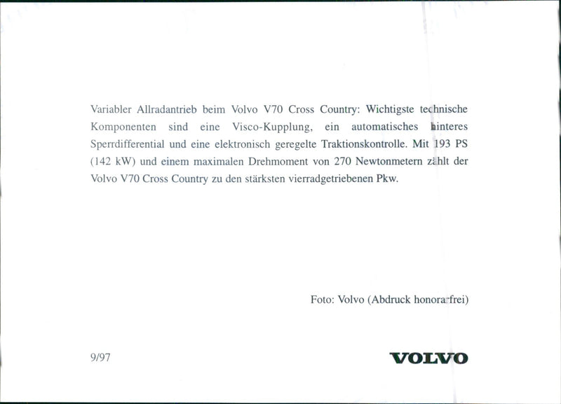 1997 Volvo V70 - Vintage Photograph