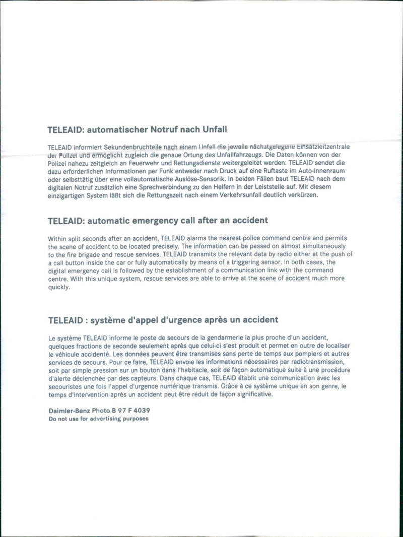 TELEAID: automatic emergency call - Vintage Photograph