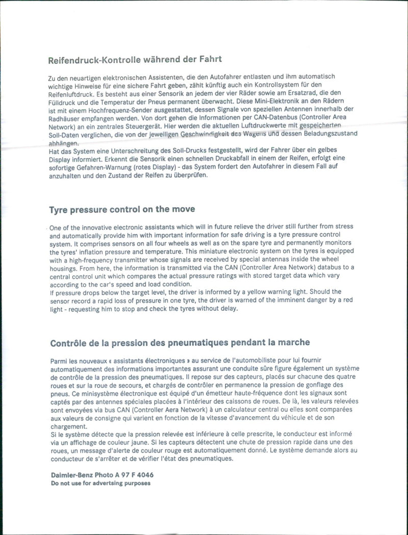 Tyre pressure control on the move - Vintage Photograph