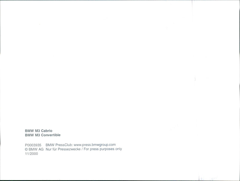 2001 BMW M3 Convertible - Vintage Photograph