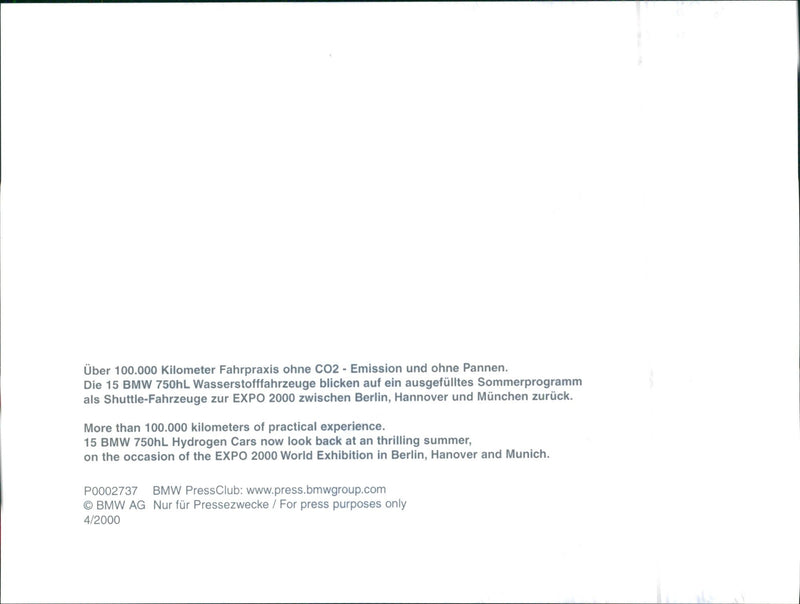 2001 BMW Hydrogen - Vintage Photograph