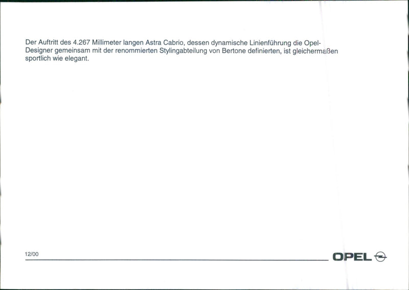 2000 Opel Astra - Vintage Photograph