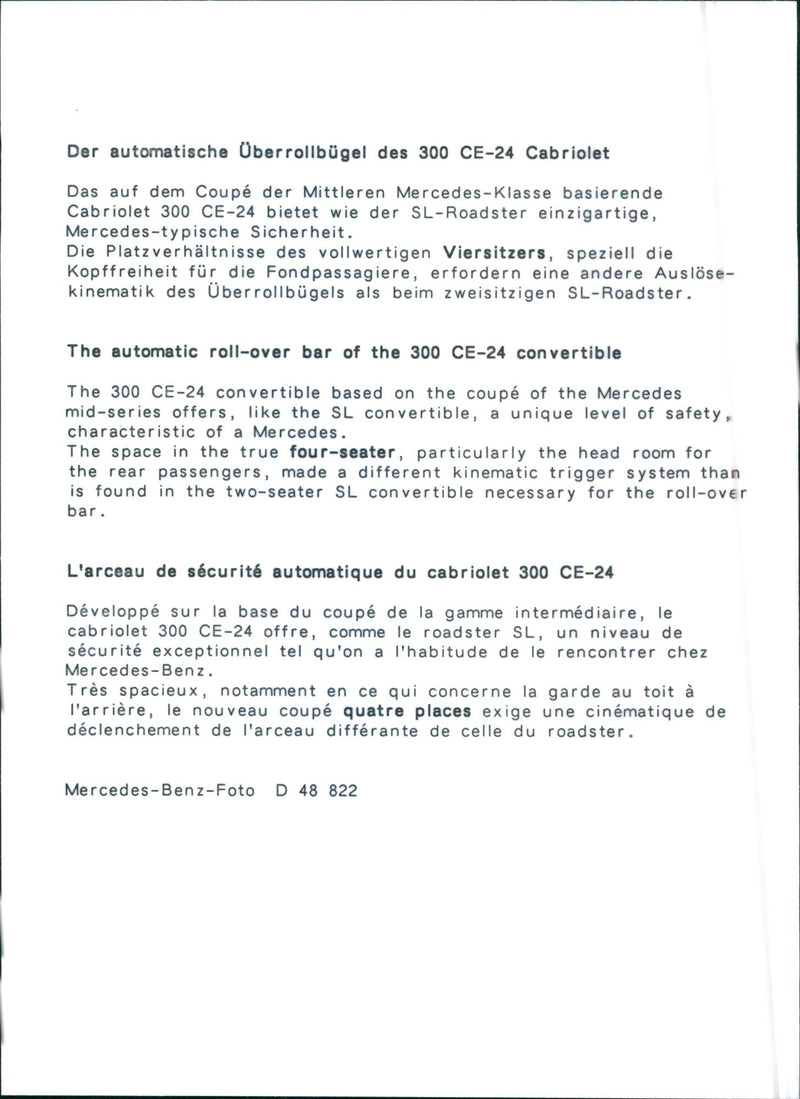 300 CE-24 Cabriolet - Vintage Photograph