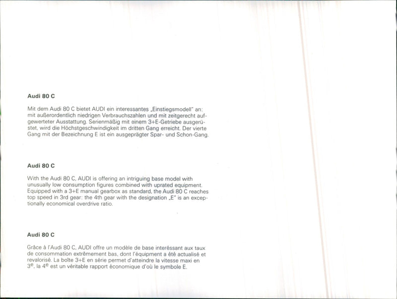 1982 Audi 80 C - Vintage Photograph