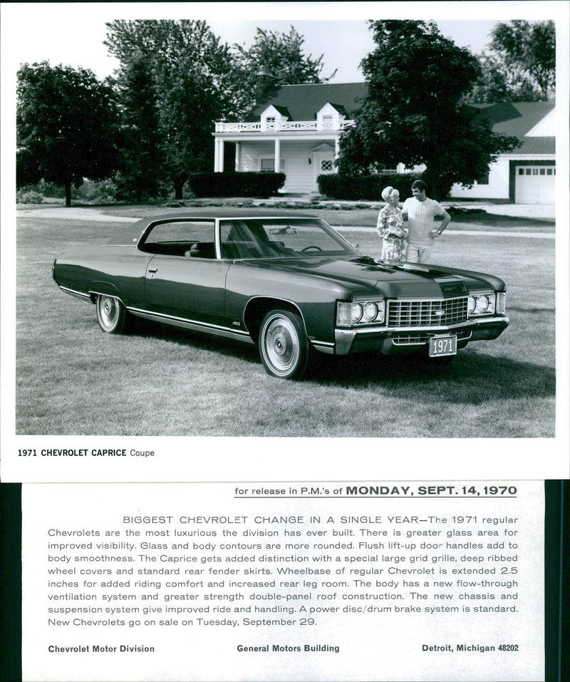 1971 Chevrolet Caprice - Vintage Photograph