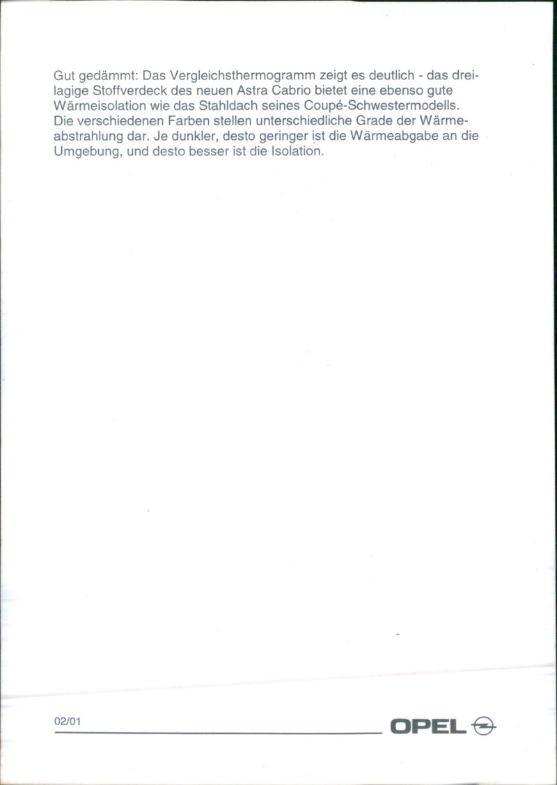 2001 Opel Astra Cabrio - Vintage Photograph