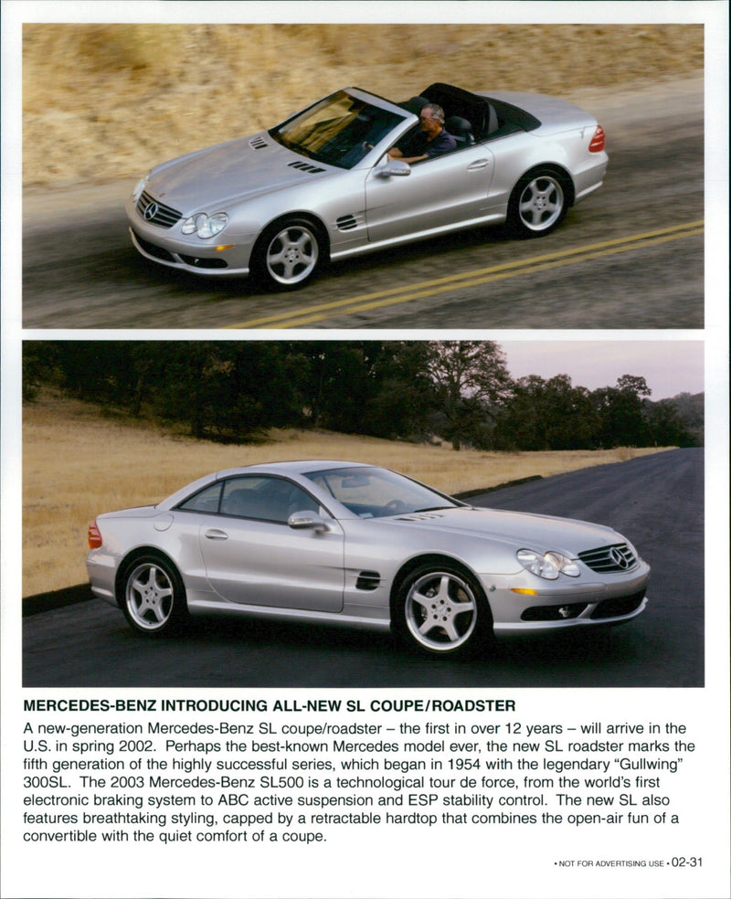 Mercedes-Benz introducing all new SL Coupe/Roadster - Vintage Photograph