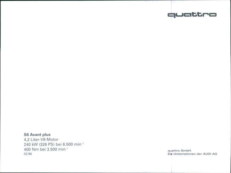 1996 Audi S6 Avant plus - Vintage Photograph
