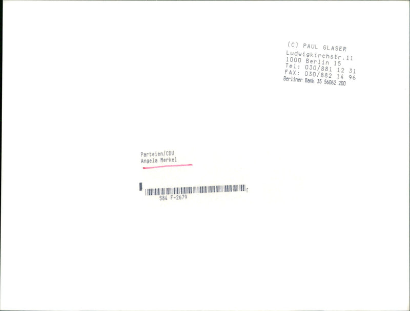 Angela Merkel - Vintage Photograph