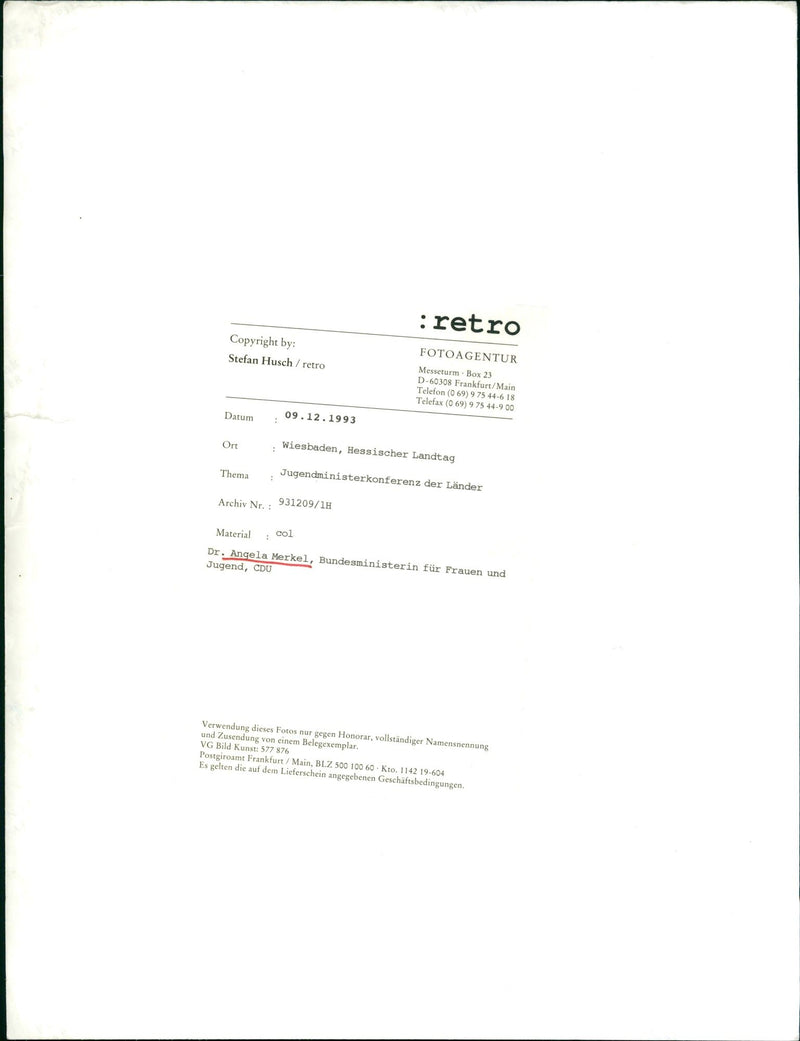 Angela Merkel - Vintage Photograph