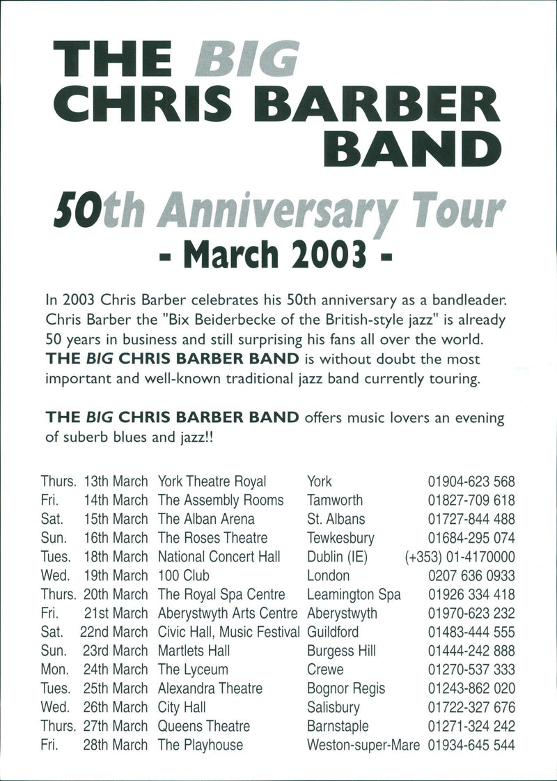 The Big Chris Barber Band - Vintage Photograph