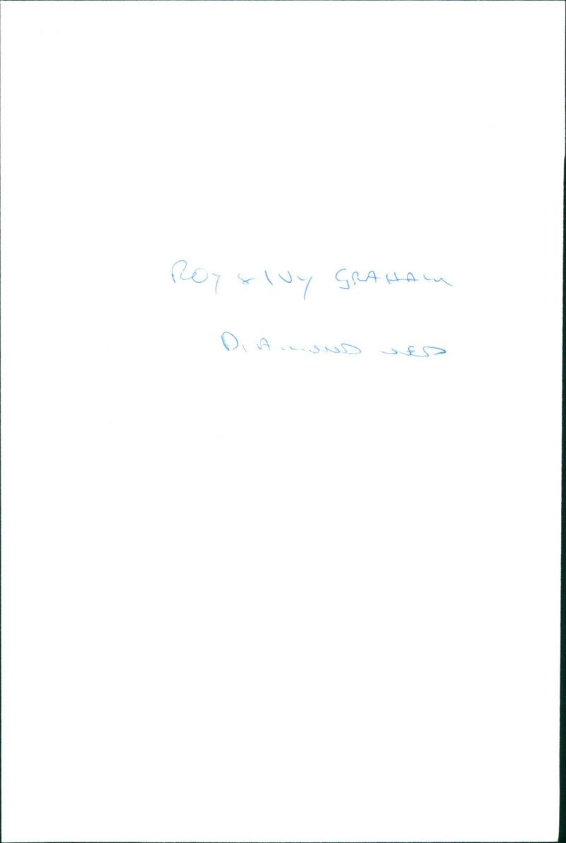 Roy and Ivy Graham, diamond wedding - Vintage Photograph