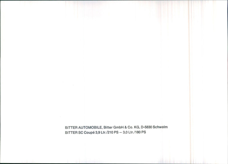 Bitter SC Coupe - Vintage Photograph