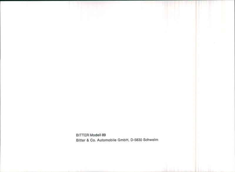 1989 Bitter Automobile - Vintage Photograph