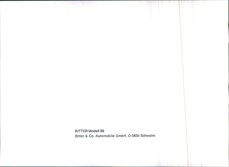 1989 Bitter Automobile - Vintage Photograph