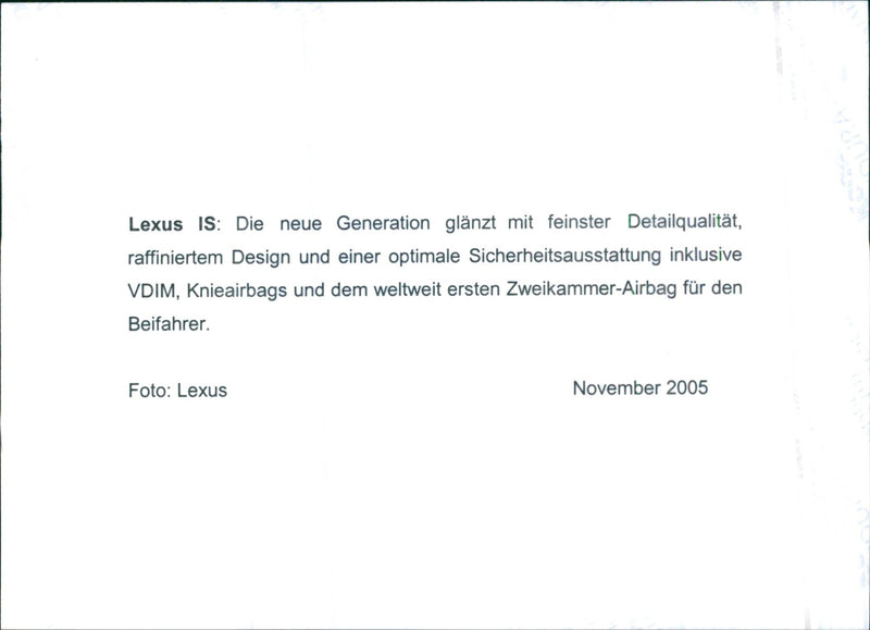 2005 Lexus IS - Vintage Photograph