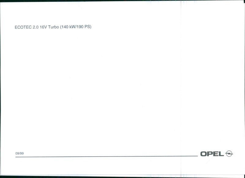 1999 Opel Ecotec 2.0 16V Turbo - Vintage Photograph