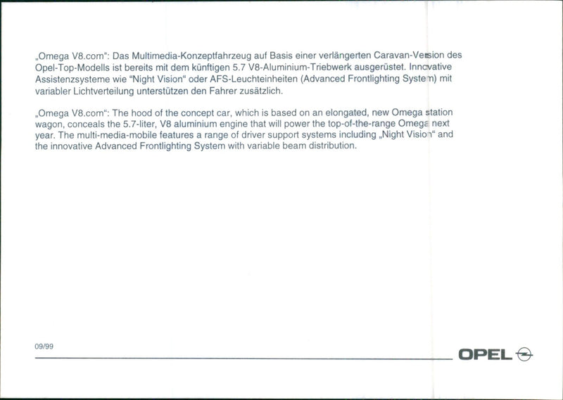 1999 Opel Omega - Vintage Photograph