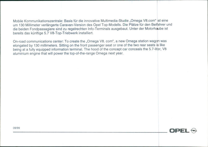 1999 Opel Omega - Vintage Photograph