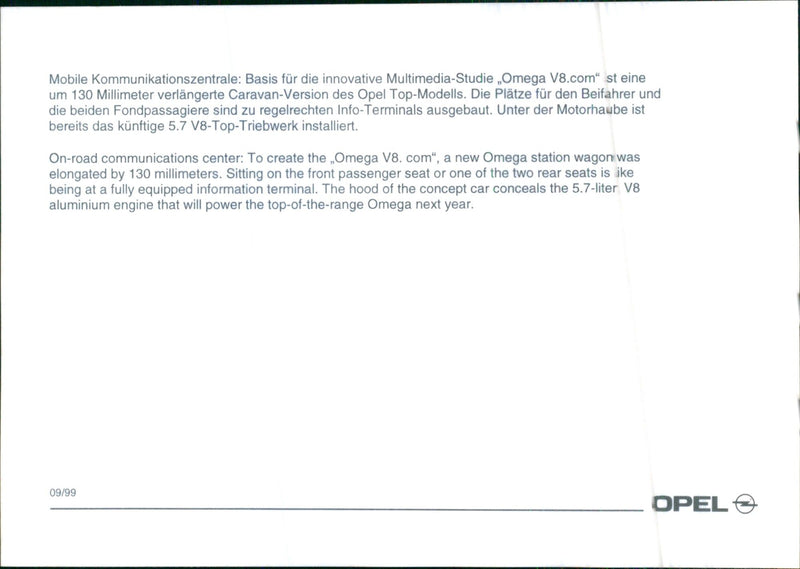 1999 Opel Omega - Vintage Photograph