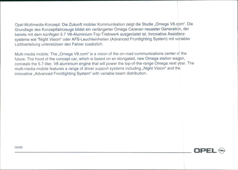 1999 Opel Omega - Vintage Photograph