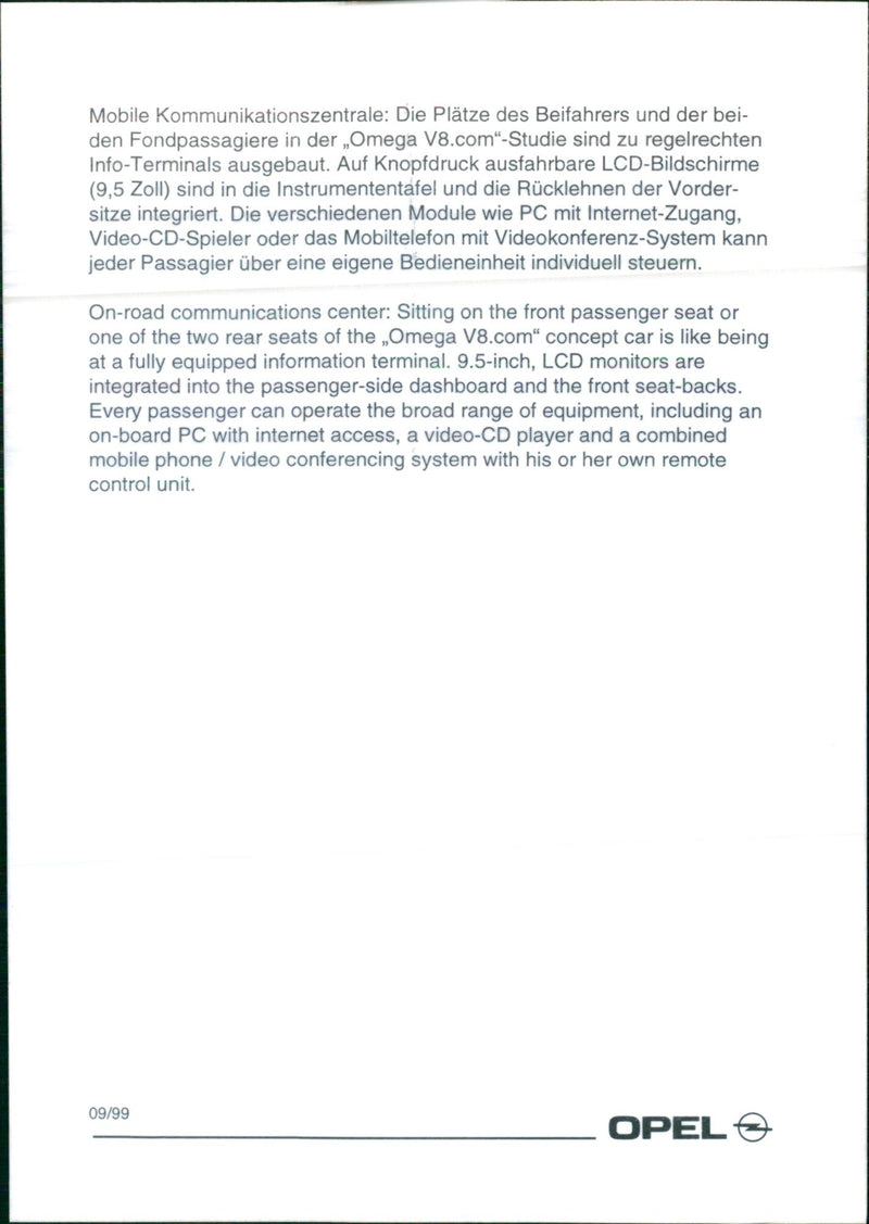 1999 Opel Omega - Vintage Photograph