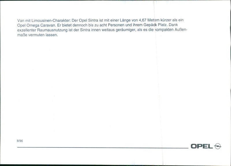 1996 Opel Sintra - Vintage Photograph