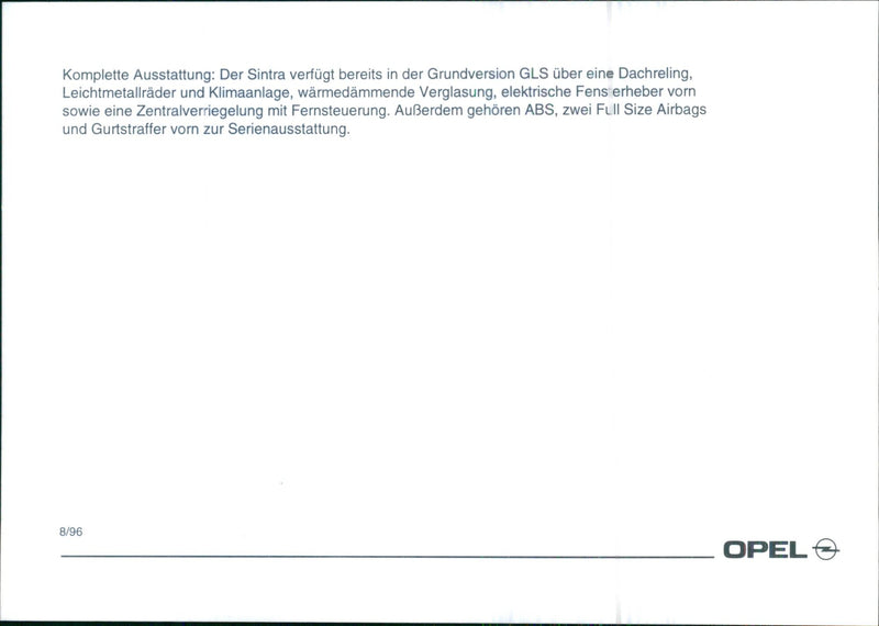 1996 Opel Sintra GLS - Vintage Photograph