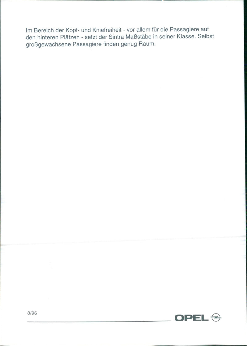 Technical drawing of 1996 Opel Sintra - Vintage Photograph