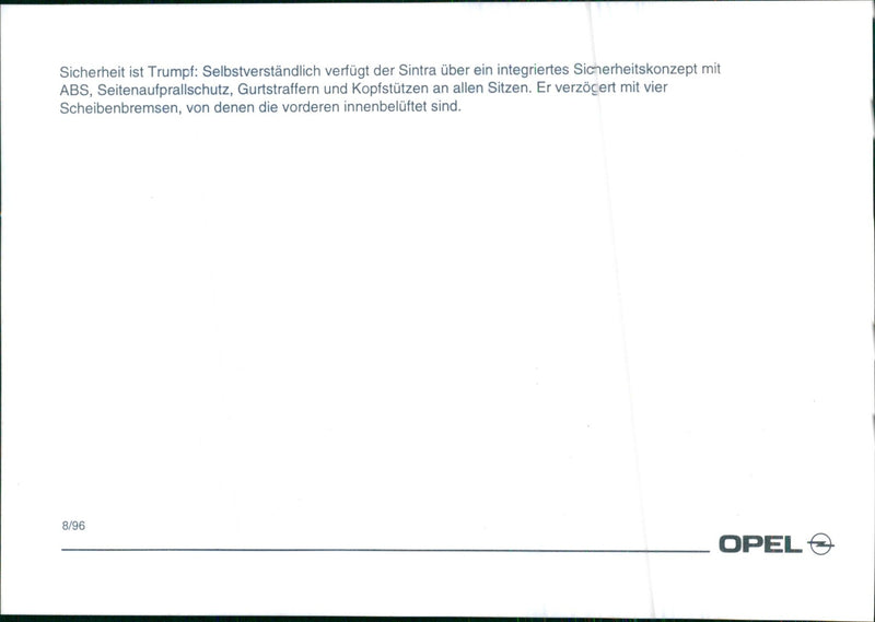 Technical drawing of 1996 Opel Sintra - Vintage Photograph