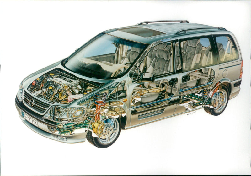 Technical drawing of 1996 Opel Sintra - Vintage Photograph