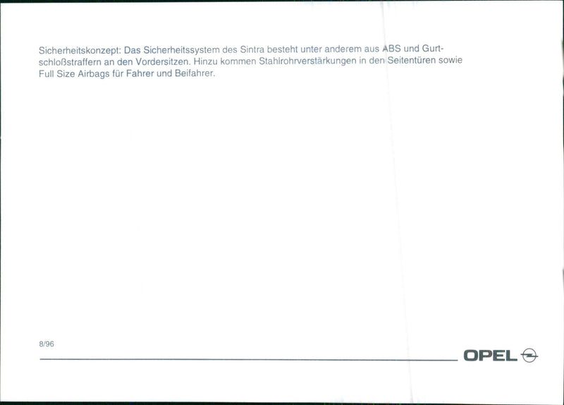 Technical drawing of 1996 Opel Sintra - Vintage Photograph