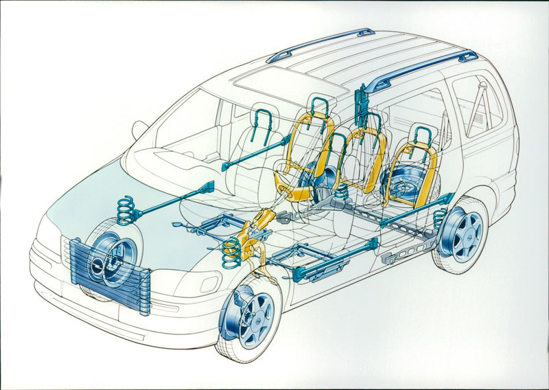 Technical drawing of 1996 Opel Sintra - Vintage Photograph