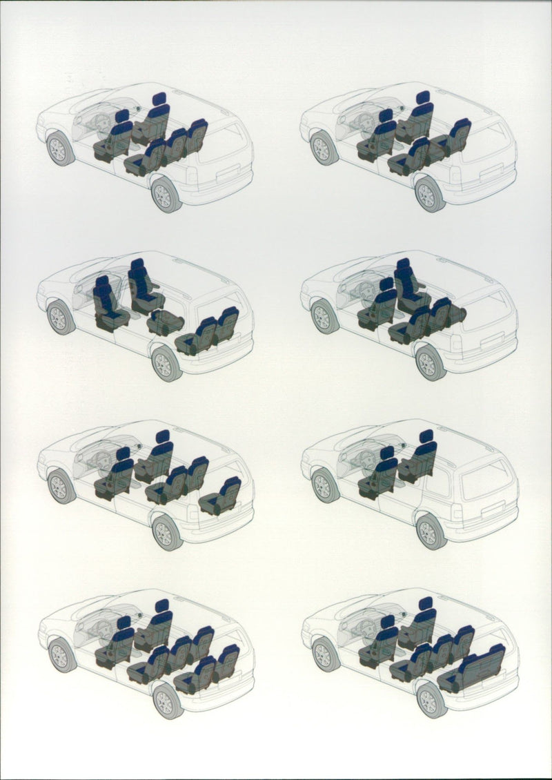 Technical drawing of 1996 Opel Sintra - Vintage Photograph