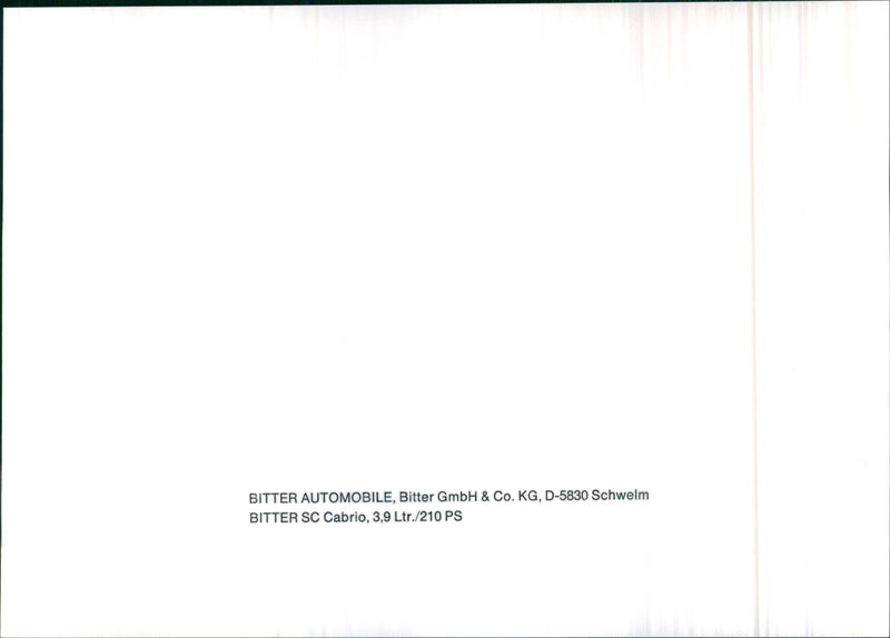 Bitter SC Cabrio - Vintage Photograph