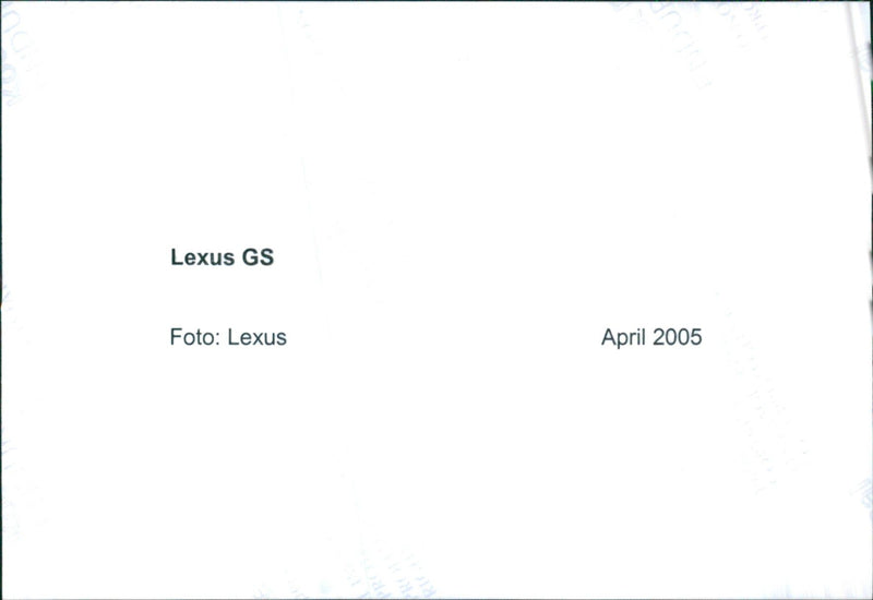2005 Lexus GS - Vintage Photograph