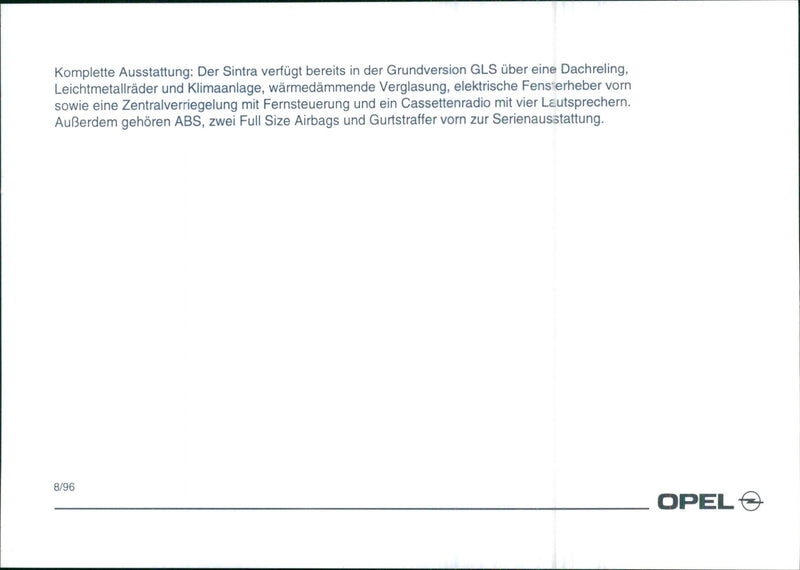 1996 Opel Sintra - Vintage Photograph